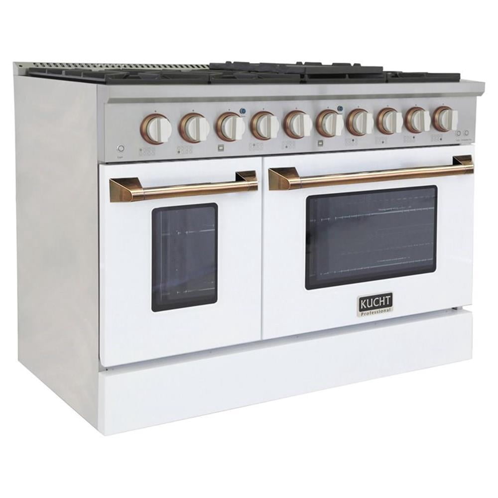 Kucht Professional 48" Stainless Steel Propane Gas Range in Silver/Gold/White