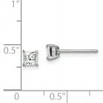 thumbnail image 2 of Beautiful Sterling Silver Rhodium-plated Madi K 4mm Square CZ Stud Earrings, 2 of 2