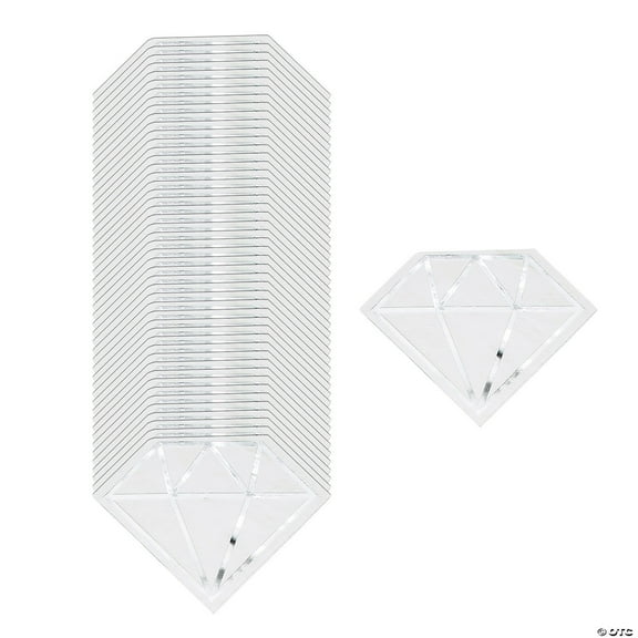 6 1/2" Bulk Silver Foil Diamond-Shaped Disposable Paper Napkins - 48 Count