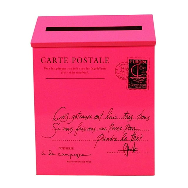 DOLITY Large Galvanized Wall Mount Mail Mailbox Post Postbox Letter Letterbox Red1 Red 1