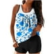 thumbnail image 2 of Trajes de baño tankini para mujer Trajes de baño de dos piezas con espalda de tiras y estampado conservador para mujer Traje de baño de dos piezas para mujer, 2 of 5