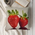 thumbnail image 5 of Two strawberries Linen toss pillowcase decoration pillowcase gifting preferred 18x18 inch cushion cover sofa pillowcase sofa bedroom living room car, 5 of 5