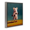 thumbnail image 4 of Stupell Industries Weight Lifting Mouse Animals Painting Gray Floater Framed Canvas Art Print Wall Art, 18 x 18, 4 of 10