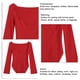 thumbnail image 2 of Blusa elegante sin tirantes de manga larga tejida con dobladillo Irregular liso para mujer para ir de compras de fiesta, 2 of 3