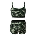 thumbnail image 2 of YEAHDOR Kids Girls Two Piece Dance Outfit Set Crop Top with Shorts Fitness Workout Athletic Set, 2 of 7