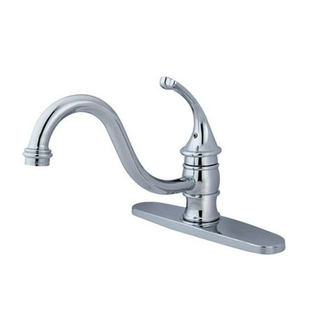 Brass Contemporary Single - Kingston Brass Georgian Single Handle Kitchen Faucet with Side Spray