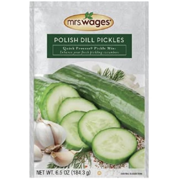 Mrs. Wages Pickles Quick Process Mix, 6.5 X (Pack Of 6) , Polish Dill, 39 Oz