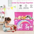 thumbnail image 3 of Coffre à Jouets avec Couvercle Rabattable pour Enfants, Grande Boîte de Rangement Pliable en Oxford avec Poignées pour Garçons Filles, Boîte à Jouets Imperméable Robuste Anti-Poussière pour Chambre Salle de Jeux, 25.5x11.8x15.7 Pouces, 3 of 7
