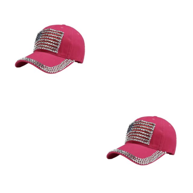 Guardoinrt Chapeau de Protection Solaire avec Sangle Réglable et Styles à la Mode Multi-Couleurs Rose Rouge 2Set