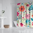 thumbnail image 2 of Pioneer Flower Floral Print Pattern Shower Curtain 84"x72" ,Bathroom Decorative Shower Curtains Set with 12 Hooks,Modern Waterproof Washable Shower Curtain, 2 of 6