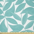 thumbnail image 1 of Turquoise Fabric by The Yard, Foliage Pattern with Exotic Leaves Tropical Themed Image Graphic Stripes, Stretch Knit Fabric for Clothing Sewing and Arts Crafts, 2 Yards, Turquoise White, by Ambesonne, 1 of 1