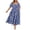 5908-Blue, variant on Plus Size Dresses for Curvy Women Summer Square Neck Short Sleeve Floral Red Maxi Dress with Smocked Waist and Pockets Party Wedding Guest Dress (XL-5XL)