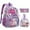 Light Purple Unicorn, variant on IvyH Kids Clear Backpack, 3PCS Large Clear Bag Heavy Duty Stadium Approved See Through Backpack Waterproof PVC Transparent Bookbag Travel Daypack with Lunch Bag Pencil Case,Light Purple Unicorn