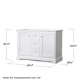 thumbnail image 3 of Wyndham Collection 48" Wood Double Bathroom Vanity with Mirror in White, 3 of 3