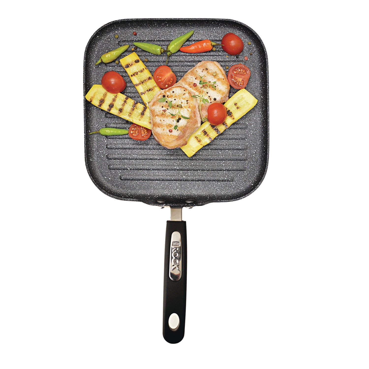 THE ROCK by Starfrit 10" Non-Stick Aluminum Grill Pan with Bakelite Handles, 030321-006-000