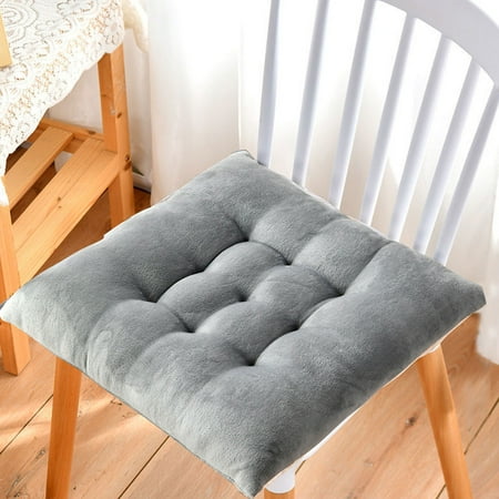 

Qnjujn Chair Cushion Solid Color Seat Cushion Thickened Soft Milk Velvet Cotton Filled Chair Cushion Suitable For Kitchen Dining Chair Patio Cushion Gray