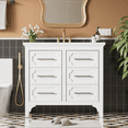 thumbnail image 3 of 36-Inch Freestanding Bathroom Vanity with Integrated Resin Sink and Four Smooth-Glide Drawers, Waterproof Solid Wood Cabinet for Modern Bathrooms, 3 of 9