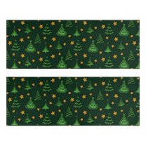 Kitchen Rugs Sets Of 2,Dark Green Christmas Tree and Star Pattern Anti Fatigue Kitchen Mat Rugs Non Slip Washable,Decorative Kitchen Floor Mats for Kitchen,Sink,Laundry,17"X47"