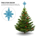thumbnail image 3 of Gymnture Blue Glittered Christmas Tree Star Topper Decoration for Indoor Party Home, 3 of 11