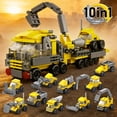 thumbnail image 4 of 10 in 1 Engineering Vehicle , Creative Building Blocks Toys Kit Gifts for kids, Combination Stack Transformation Block Toy for Boys & Girls 6+, 291Pcs, 4 of 8