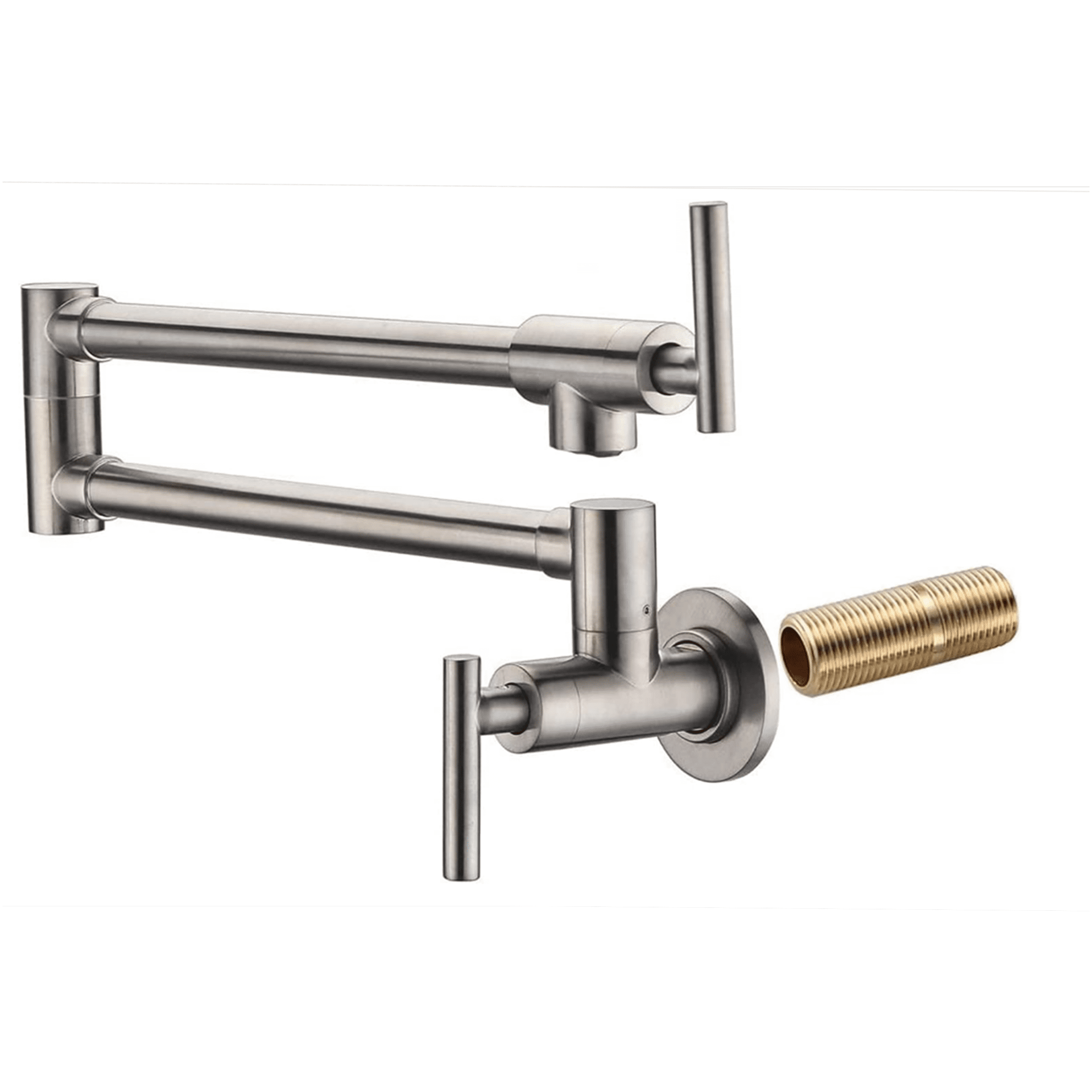 JERFIT Freestanding Bathtub Faucet with Hand Shower, Brushed Nickel Floor Mount Tub Filler, Single Handle High Flow 6 GPM, Solid Brass Core