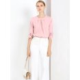 thumbnail image 2 of INSPIRE CHIC Women's Work Pleated Shirred 3/4 Sleeve Pullover Top, 2 of 4