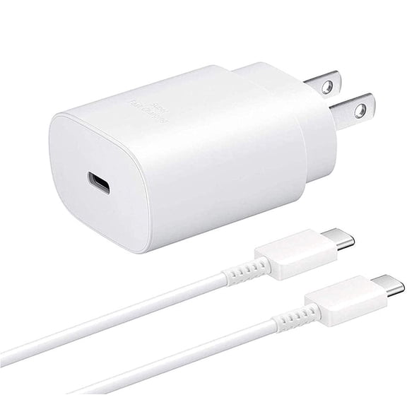 Super Fast Adaptive Wall Adapter 25W Charger for Samsung Galaxy A14 5G with 4FT (1.2M) USB C PD Charging Cable - White (US Version)