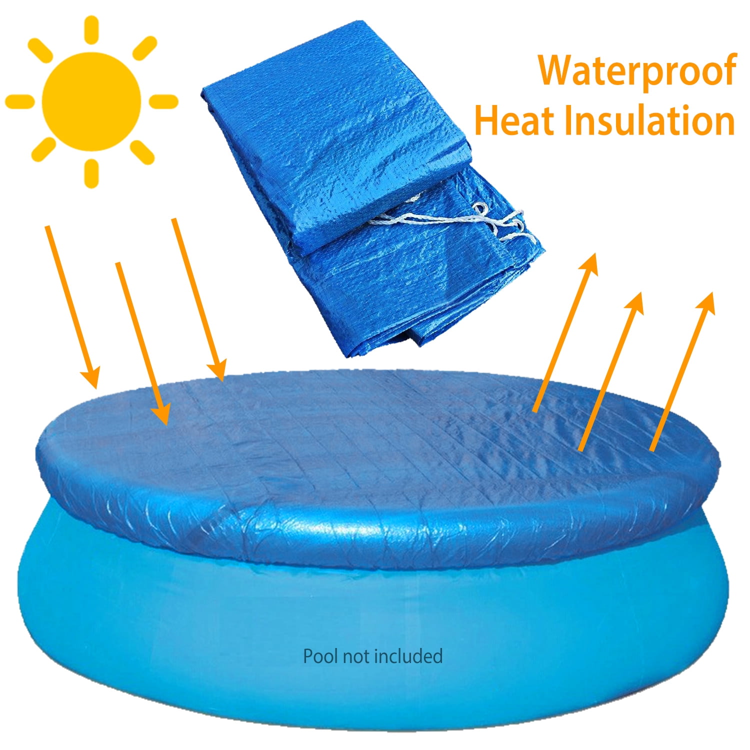 iMounTEK 12ft Pool Protector Cover, Padded Cover for Round Frame Pool, Pool Cover for Above Ground Round Inflatable Swimming Pool
