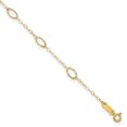 thumbnail image 1 of 14k Yellow Gold Oval 9 Inch Plus 1 Anklet Ankle Bracelet, 1 of 11