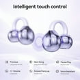 thumbnail image 6 of Wireless Earbuds Open Ear Clip On Headphones with LED Digital Display Charging Case Touch Control Bluetooth 5.4 Air Conduction Sport Earphones for Running Fitness, Medium Purple, 6 of 7