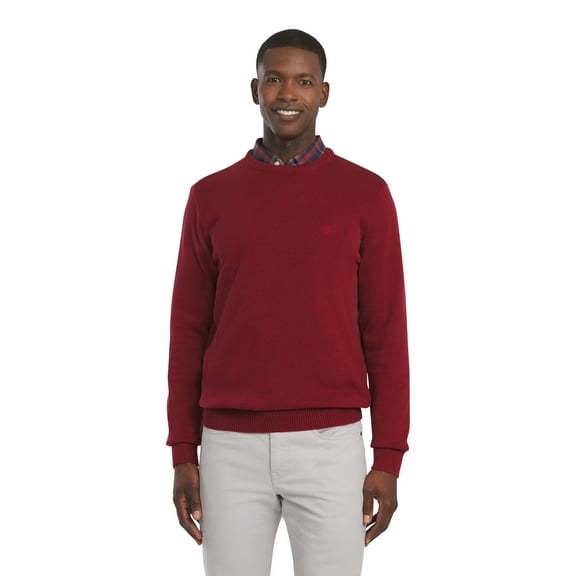 Chaps Men's & Big Men's Solid Cotton Crewneck Sweater, Sizes S-2XL