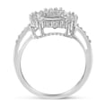 thumbnail image 2 of 10K White Gold 0.50ct Round and Baguette Cut Diamond Engagement Ring (H-I, I1-I2), 2 of 5