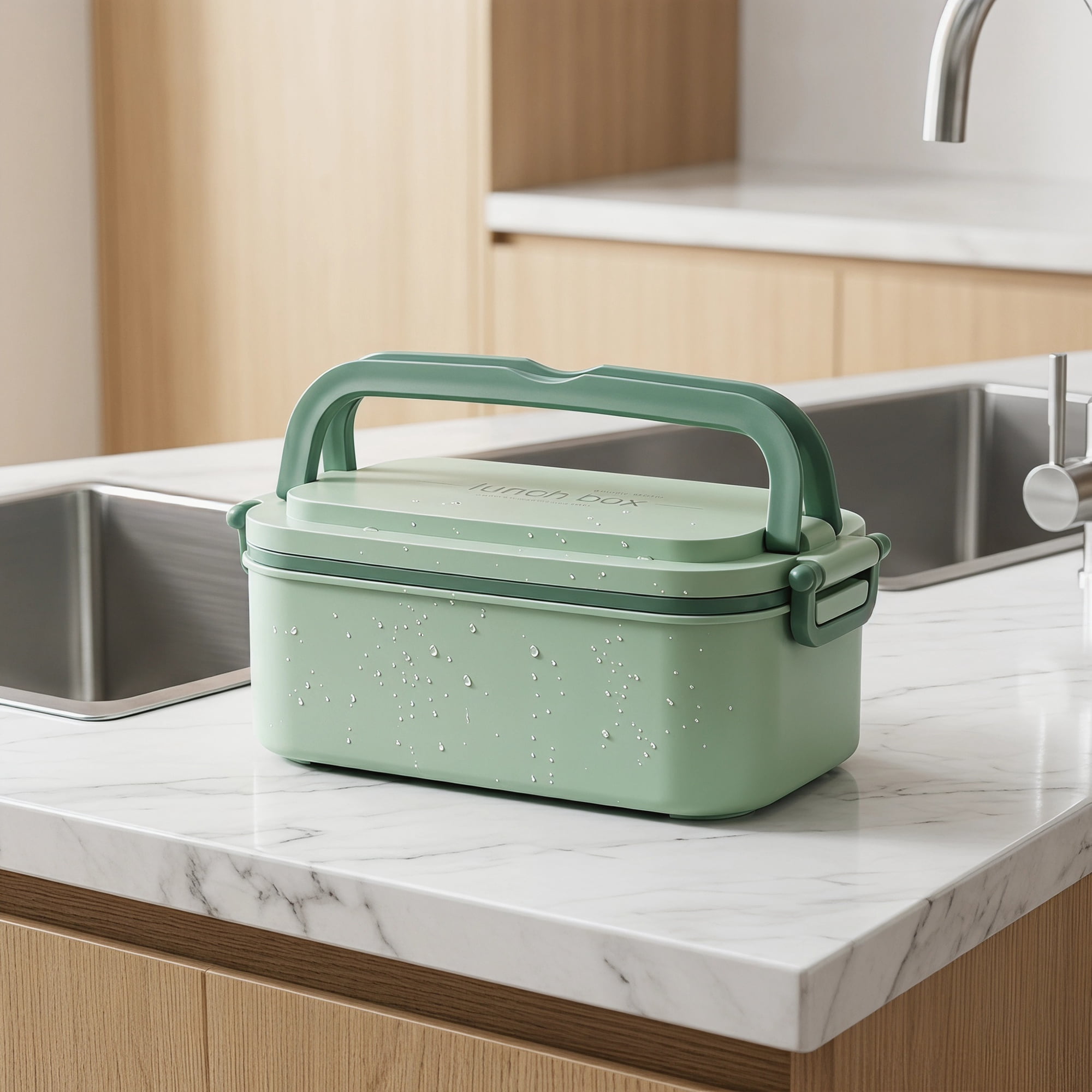 Unique Bargains 316 Stainless Steel Leak-Proof Meal Prep Bento Box Green-1 Layer