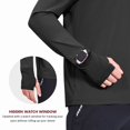 thumbnail image 3 of BALEAF Men's Long Sleeve Running Shirts Quick Dry Pullover with Quarter-Zip Pocket Black L, 3 of 7