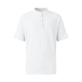 thumbnail image 5 of CCRFTGI Henley Shirts for Men Summer Big and Tall Button Down Collar T-Shirt Short Sleeve Lightweight Beach Hippie Mens T-Shirts White 3XL, 5 of 6