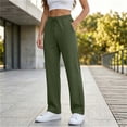 thumbnail image 7 of Khunlpohl Womens Straight Legs Pants Elastic Waist Drawstring Casual Trousers Solid Color Loose Pant with Pockets, 7 of 7