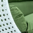 thumbnail image 2 of LeisureMod Modern Beige Wicker Hanging Double Seater Egg Swing Chair with Cushion, Dark Green - Indoor/Outdoor Patio Swing, 2 of 5