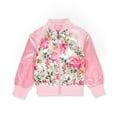 thumbnail image 2 of Pink Platinum Girls 4-6X Floral Satin Bomber Jacket(Pink 6X), 2 of 2
