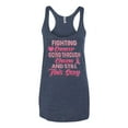 thumbnail image 2 of Wild Bobby, Fighting Cancer And Still Sexy, Breast Cancer Awareness, Women Tri-Blend Racerback Tank Top, Vintage Navy, Medium, 2 of 5