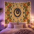 thumbnail image 2 of Moon Phases Around a Celestial Medallion, Mystical Vintage for Astronomy Fans, Lunar Wall Art, Housewarming Gift, Tapestry Wall Hanging for Bedroom and Study Room, 2 of 7