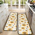 thumbnail image 4 of Kitchen Rugs Sets Of 2,White Sunflower Leaf Seed Pattern Anti Fatigue Kitchen Mat Rugs Non Slip Washable,Decorative Kitchen Floor Mats for Kitchen,Sink,Laundry,17"x47"+17"x47", 4 of 5