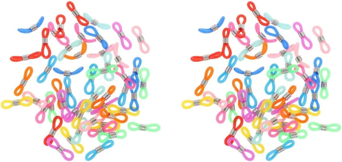 100 pcs Eyeglasses Chain Rubber Connectors Ends Eyeglasses Silicone Ear