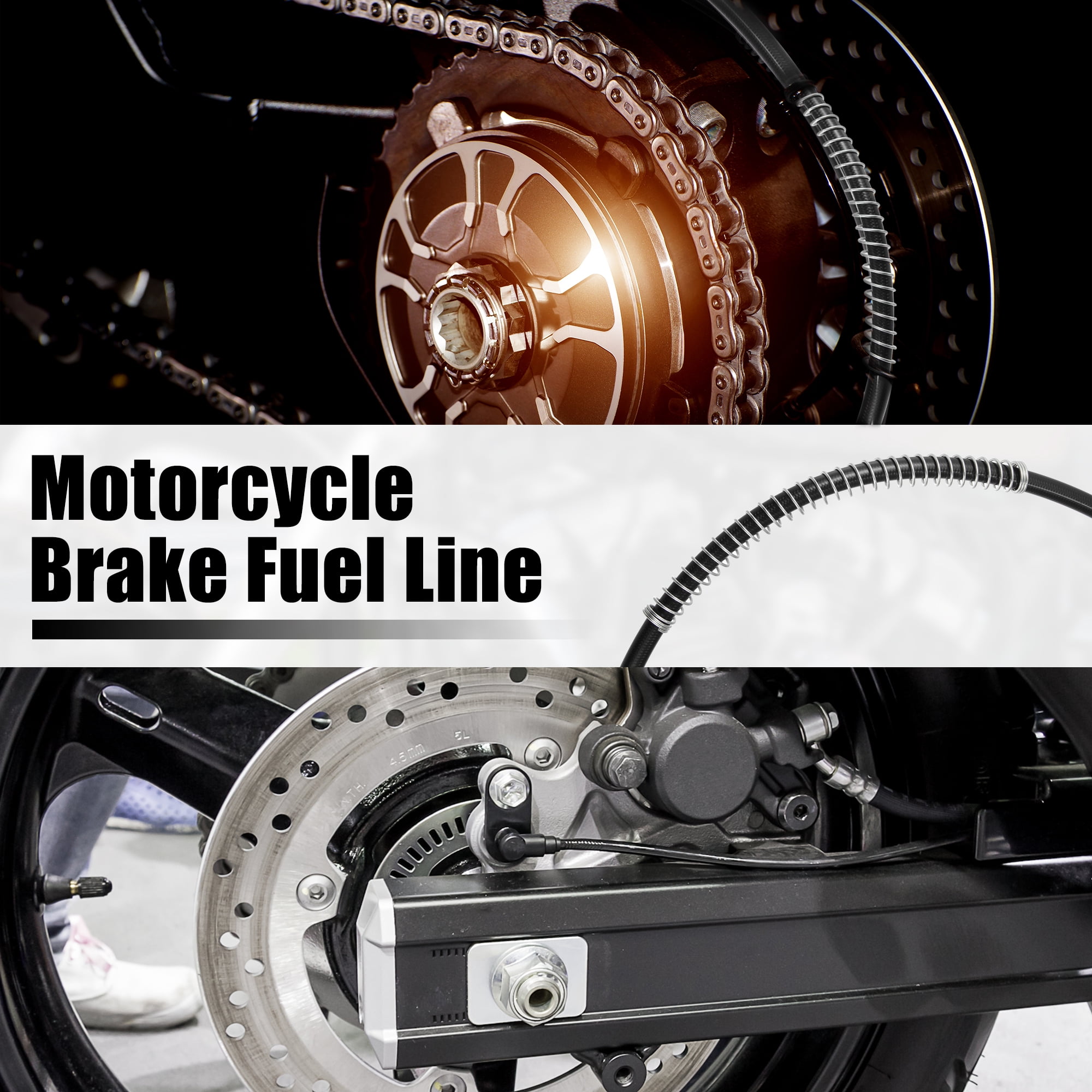 Unique Bargains 40cm 15.75" Degree Braided Brake Clutch Oil Hose Pipe for Motorcycle Black