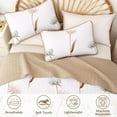 thumbnail image 3 of Floral Quilt Set Queen Size Beige Khaki Bedspread Farmhouse Bedding White Coverlet Set for All Season, 3 of 6