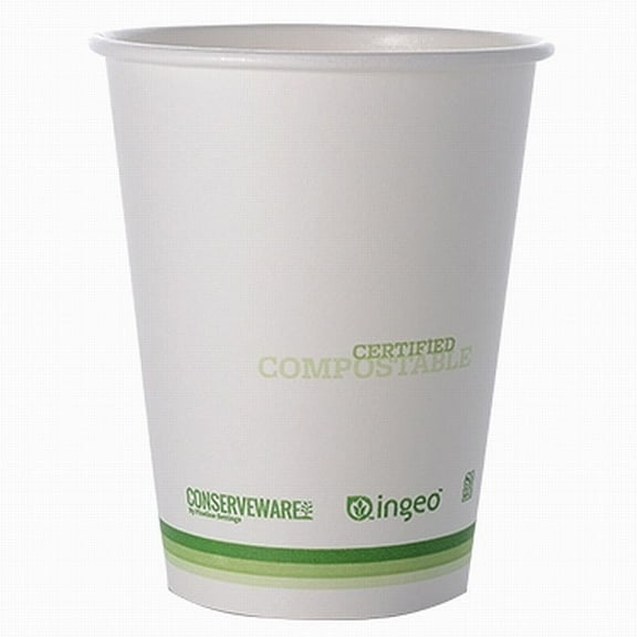 Conserveware 12 oz Compostable PLA Lined Hot Cups 50 Per Pack
