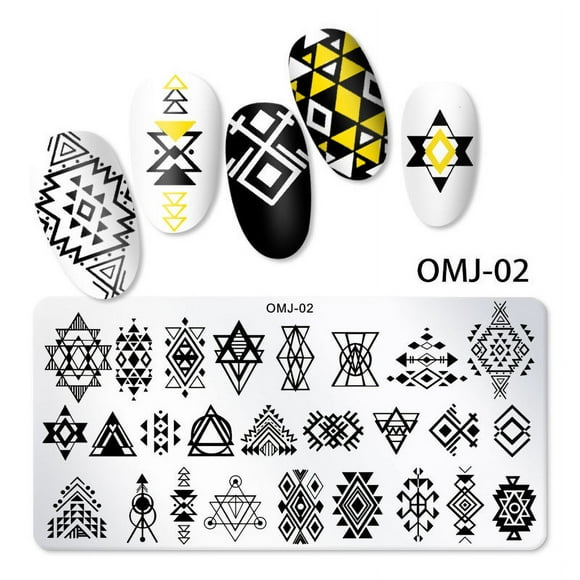 Christmas Nail Art Plates Circular Square Rectangular Stamping Plates Santa Elk Snowflake Ugly Sweater Tree Image Stamp Templates Stamping Kit DIY Print Manicure Salon Design
