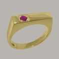 thumbnail image 2 of LBG British Made 10k Yellow Gold Natural Ruby Mens Band Ring - 33 size options - Size 6, 2 of 6