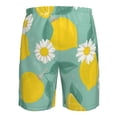 thumbnail image 6 of Disketp Men'S Swim Trunks Hawaiian Breathable Surf Beach Swimsuits Mesh Lining Beach Shorts With Pockets-Lemons Chamomile Flowers And Leaves, 6 of 9