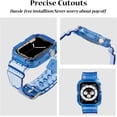 thumbnail image 2 of Clear Case with Band for Apple Watch 45mm 38mm 40mm 41mm 42mm 44mm Women Men Girl,Silicone Jelly Transparent Soft Soprt Strap with Cover for iWatch Series 9 8 7 6 5 4 3 2 1 SE Blue Pink Green Orange, 2 of 6