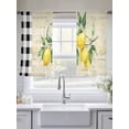 thumbnail image 4 of Hello Summer Lemons Sheer Curtains 2 Panels Set Farmhouses Fruits Black Plaid Retro Letter Sheer Window Curtains Light Filtering Rod Pocket Voile Drapes for Bedroom Living Room 52"x45", 4 of 8
